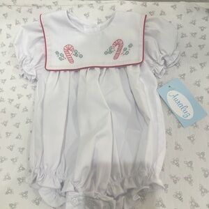 Auraluz Candy Cane Baby Girl Christmas Bubble Newborn NWT